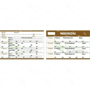 Tarjeta Cría 4 Nidadas + Nodrizas 11,5cm x 8cm