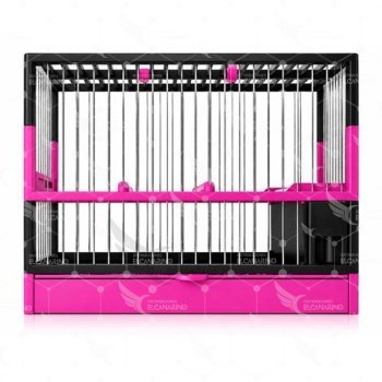 Jaula C-2 Negro/Rosa con Rejilla + Bandeja