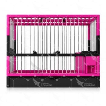 Jaula C-2 Rosa/Negro con Rejilla + Bandeja