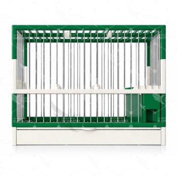 Jaula C-2 Verde/Blanco con Rejilla + Bandeja